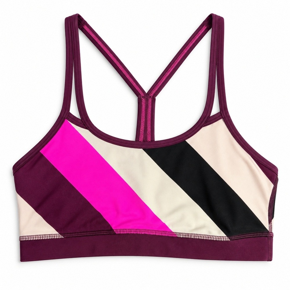 Lululemon Flow Y Bra IV Womens Size 6 Purple Colorblock Yoga Sports Bra